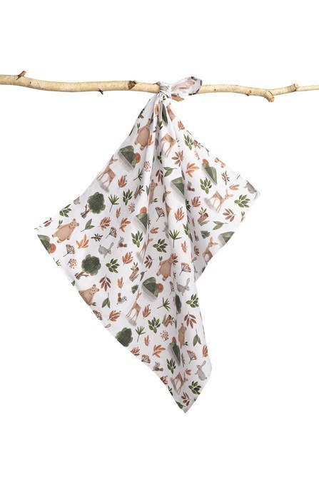 PIELUCHA MUŚLINOWA 70X80 CM LAS NA BIELI PIELUCHA MUŚLINOWA 70X80 CM LAS NA BIELI