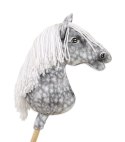 Hobby Horse Duży koń na kiju Premium - siwek jabłkowity z białą grzywą A3