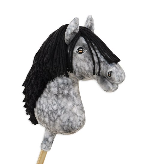 Hobby Horse Duży koń na kiju Premium - siwek jabłkowity z czarną grzywą A3 Hobby Horse Duży koń na kiju Premium - siwek jabłkowity z czarną grzywą A3