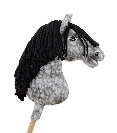 Hobby Horse Duży koń na kiju Premium - siwek jabłkowity z czarną grzywą A3 Hobby Horse Duży koń na kiju Premium - siwek jabłkowity z czarną grzywą A3