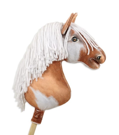 Hobby Horse Duży koń na kiju Premium - srokaty tobiano z białą grzywą A3 Hobby Horse Duży koń na kiju Premium - srokaty tobiano z białą grzywą A3