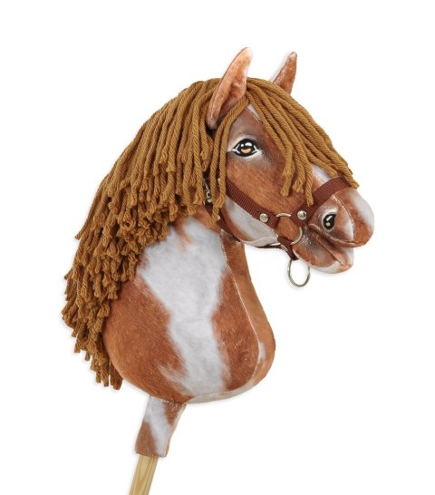 Hobby Horse Duży koń na kiju Premium - srokaty tobiano z brązową grzywą A3 Hobby Horse Duży koń na kiju Premium - srokaty tobiano z brązową grzywą A3