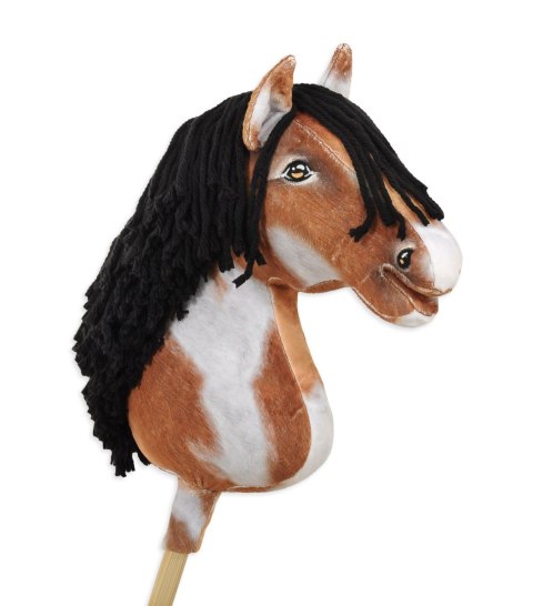 Hobby Horse Duży koń na kiju Premium - srokaty tobiano z czarną grzywą A3 Hobby Horse Duży koń na kiju Premium - srokaty tobiano z czarną grzywą A3