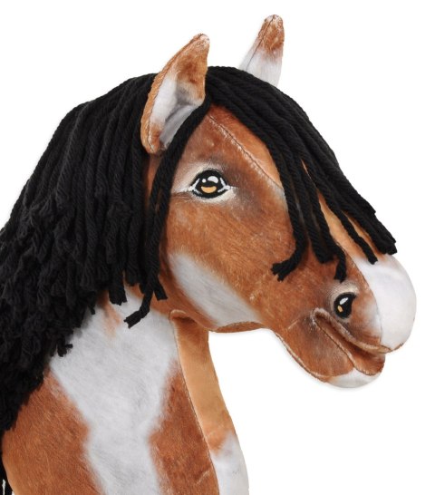 Hobby Horse Duży koń na kiju Premium - srokaty tobiano z czarną grzywą A3 Hobby Horse Duży koń na kiju Premium - srokaty tobiano z czarną grzywą A3