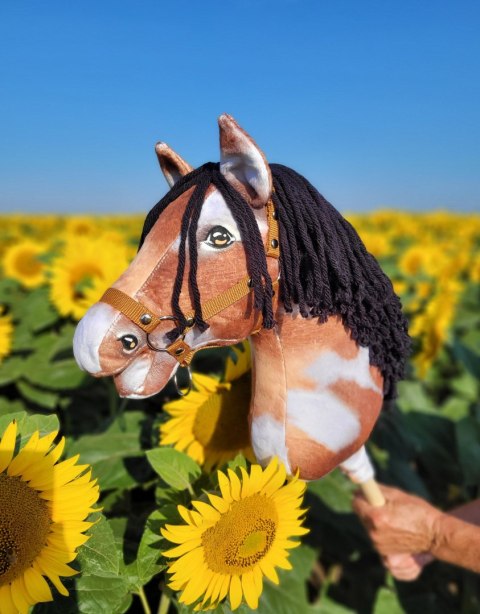 Hobby Horse Duży koń na kiju Premium - srokaty tobiano z czarną grzywą A3 Hobby Horse Duży koń na kiju Premium - srokaty tobiano z czarną grzywą A3