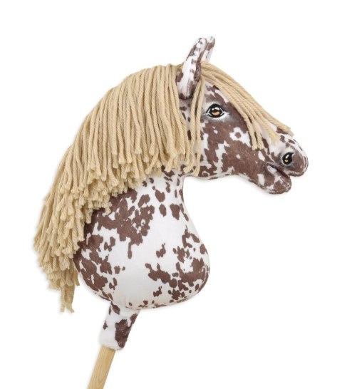 Hobby Horse Duży koń na kiju Premium - tarantowaty biało-brązowy z beżową grzywą A3 Hobby Horse Duży koń na kiju Premium - tarantowaty biało-brązowy z beżową grzywą A3