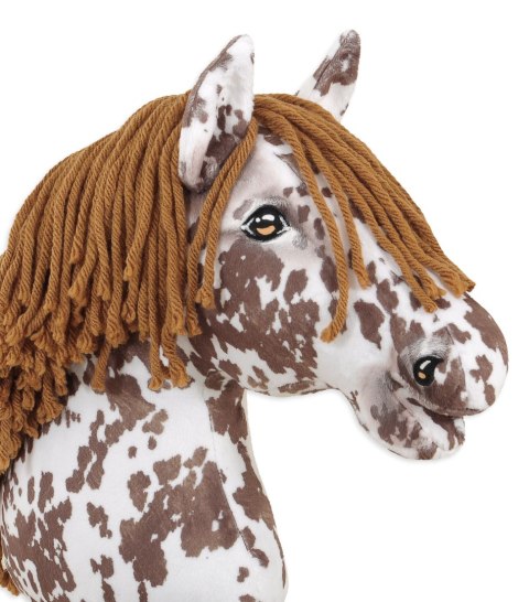Hobby Horse Duży koń na kiju Premium - tarantowaty biało-brązowy z brązową grzywą A3 Hobby Horse Duży koń na kiju Premium - tarantowaty biało-brązowy z brązową grzywą A3
