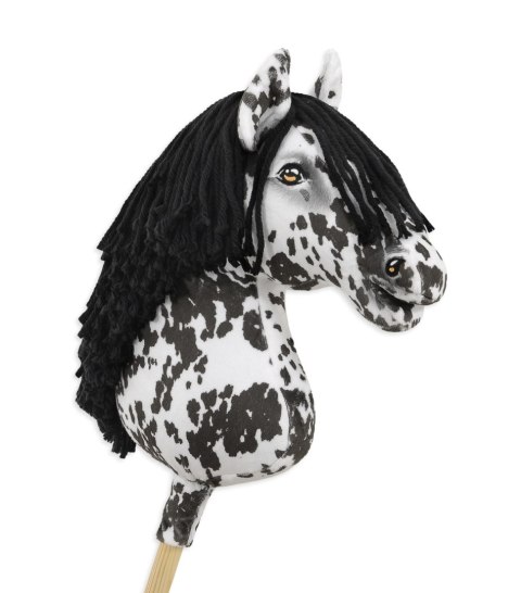 Hobby Horse Duży koń na kiju Premium - tarantowaty biało-czarny z czarną grzywą A3 Hobby Horse Duży koń na kiju Premium - tarantowaty biało-czarny z czarną grzywą A3