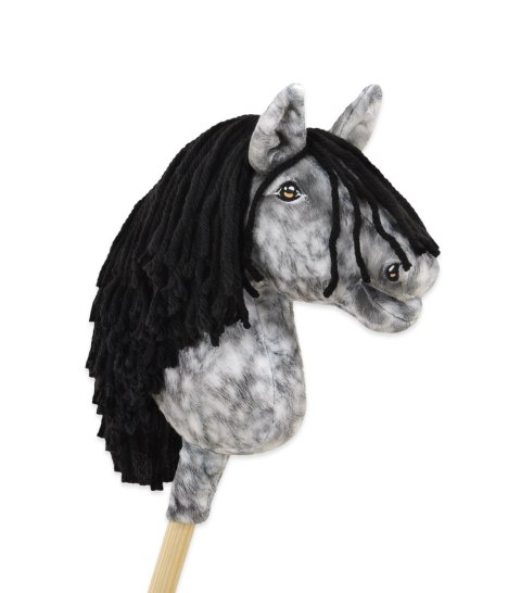 Hobby Horse Mały koń na kiju Premium - siwek jabłkowity z czarną grzywą A4 Hobby Horse Mały koń na kiju Premium - siwek jabłkowity z czarną grzywą A4