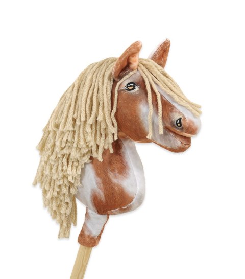 Hobby Horse Mały koń na kiju Premium - srokaty tobiano z beżową grzywą A4 Hobby Horse Mały koń na kiju Premium - srokaty tobiano z beżową grzywą A4