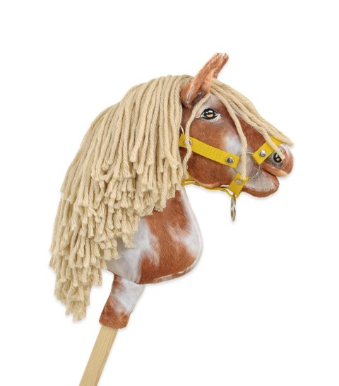 Hobby Horse Mały koń na kiju Premium - srokaty tobiano z beżową grzywą A4 Hobby Horse Mały koń na kiju Premium - srokaty tobiano z beżową grzywą A4