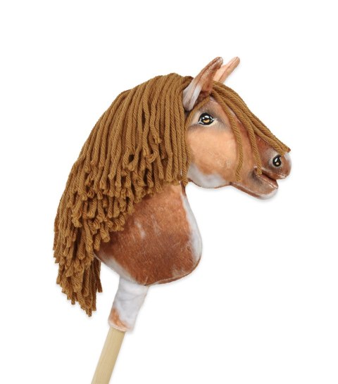 Hobby Horse Mały koń na kiju Premium - srokaty tobiano z brązową grzywą A4 Hobby Horse Mały koń na kiju Premium - srokaty tobiano z brązową grzywą A4