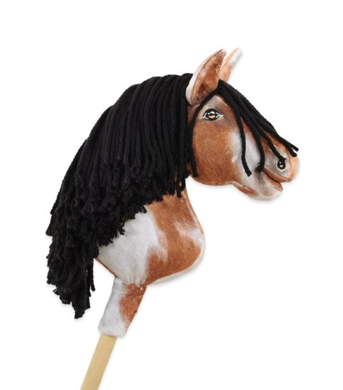 Hobby Horse Mały koń na kiju Premium - srokaty tobiano z czarną grzywą A4 Hobby Horse Mały koń na kiju Premium - srokaty tobiano z czarną grzywą A4