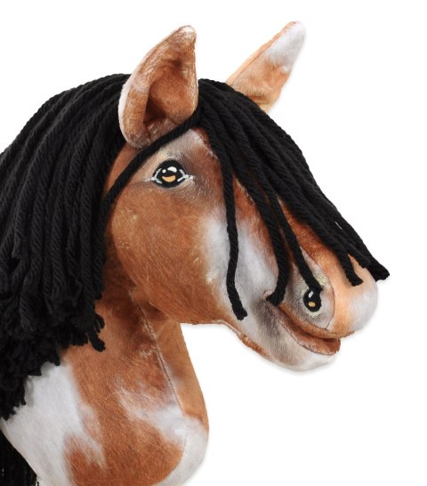 Hobby Horse Mały koń na kiju Premium - srokaty tobiano z czarną grzywą A4 Hobby Horse Mały koń na kiju Premium - srokaty tobiano z czarną grzywą A4