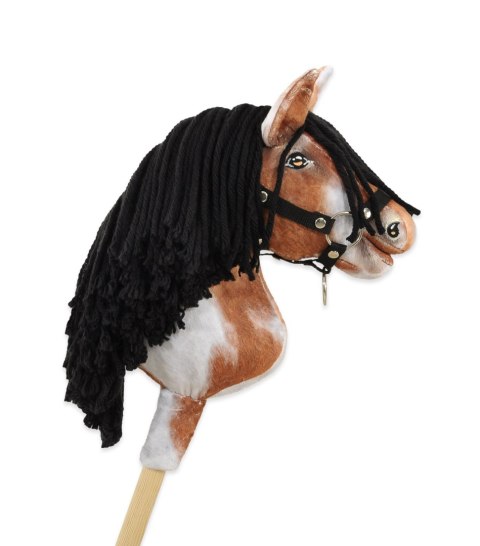 Hobby Horse Mały koń na kiju Premium - srokaty tobiano z czarną grzywą A4 Hobby Horse Mały koń na kiju Premium - srokaty tobiano z czarną grzywą A4