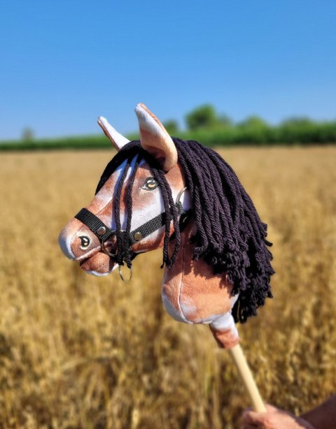 Hobby Horse Mały koń na kiju Premium - srokaty tobiano z czarną grzywą A4 Hobby Horse Mały koń na kiju Premium - srokaty tobiano z czarną grzywą A4