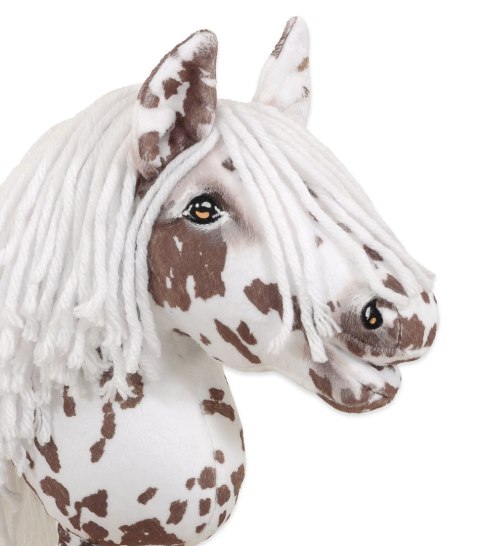 Hobby Horse Mały koń na kiju Premium - tarantowaty biało-brązowy z białą grzywą A4 Hobby Horse Mały koń na kiju Premium - tarantowaty biało-brązowy z białą grzywą A4