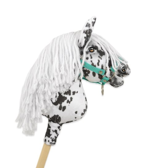 Hobby Horse Mały koń na kiju Premium - tarantowaty biało-czarny z białą grzywą A4 Hobby Horse Mały koń na kiju Premium - tarantowaty biało-czarny z białą grzywą A4