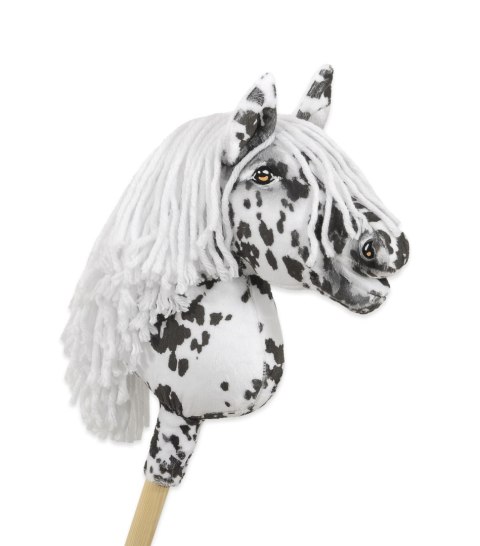 Hobby Horse Mały koń na kiju Premium - tarantowaty biało-czarny z białą grzywą A4 Hobby Horse Mały koń na kiju Premium - tarantowaty biało-czarny z białą grzywą A4