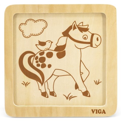 VIGA Poręczne Drewniane Puzzle Konik VIGA Poręczne Drewniane Puzzle Konik
