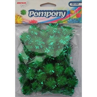 Pompony metaliczne 2cm zielone (40 szt.) POM25 BREWIS Pompony metaliczne 2cm zielone (40 szt.) POM25 BREWIS