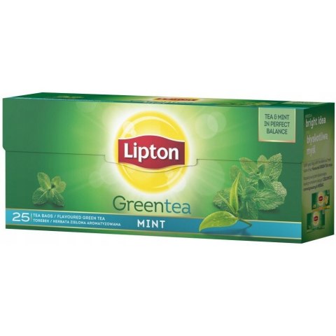 Herbata LIPTON (25 torebek) zielona z nutą mięty GREEN MINT Herbata LIPTON (25 torebek) zielona z nutą mięty GREEN MINT