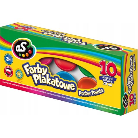 Farby plakatowe AS 10 kolorów 20ml 301219003 Farby plakatowe AS 10 kolorów 20ml 301219003