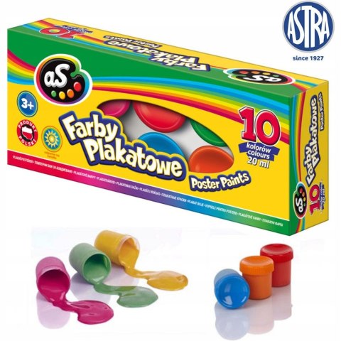 Farby plakatowe AS 10 kolorów 20ml 301219003 Farby plakatowe AS 10 kolorów 20ml 301219003