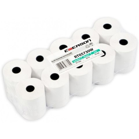Rolki termiczne 57x25m 10szt EMERSON rt05725wkbpaf BPA FREE bez bisfenolu Rolki termiczne 57x25m 10szt EMERSON rt05725wkbpaf BPA FREE bez bisfenolu