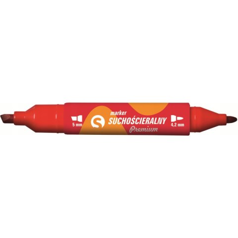 Marker suchościeralny dwustronny czerwony KM504-C2 TETIS 5mm/4.2mm Marker suchościeralny dwustronny czerwony KM504-C2 TETIS 5mm/4.2mm
