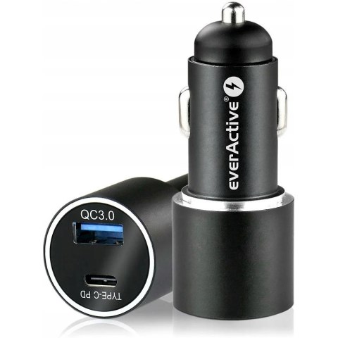 Ładowarka samochodowa 1xUSB-A 3.0 + 1xUSB-C 36W (CC-20Q) EVERACTIVE Ładowarka samochodowa 1xUSB-A 3.0 + 1xUSB-C 36W (CC-20Q) EVERACTIVE