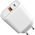 Ładowarka sieciowa 230V PLATINET 1xUSB-A + 1xUSB-C 30W biała