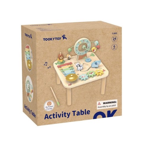 TOOKY TOY Drewniany Stolik Aktywności Cymbałki Montessori TOOKY TOY Drewniany Stolik Aktywności Cymbałki Montessori