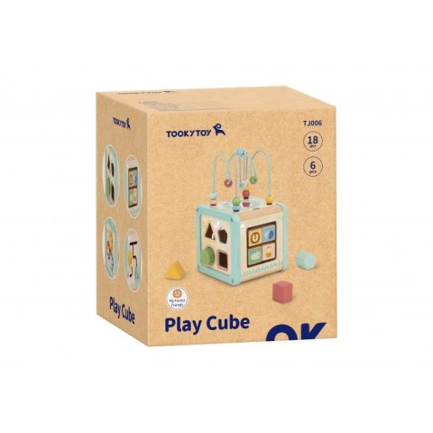 TOOKY TOY Drewniana Kostka Aktywności Sorter Labirynt TOOKY TOY Drewniana Kostka Aktywności Sorter Labirynt