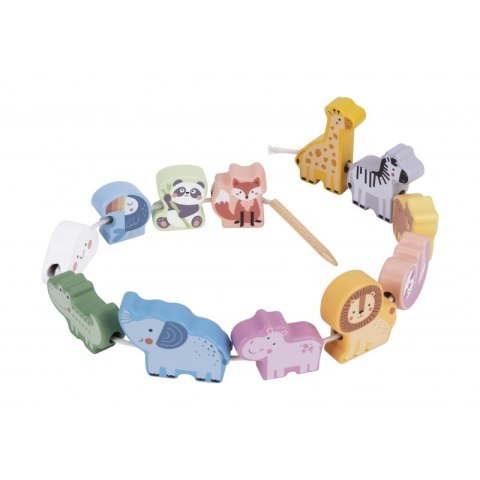 TOOKY TOY Drewniane Klocki do nawlekania ZOO TOOKY TOY Drewniane Klocki do nawlekania ZOO