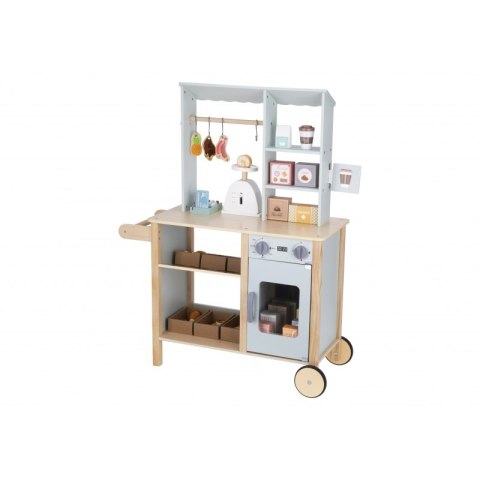 TOOKY TOY Sklep Spożywczy Stragan Drewniany Piekarnik Waga Czytnik Kart TOOKY TOY Sklep Spożywczy Stragan Drewniany Piekarnik Waga Czytnik Kart