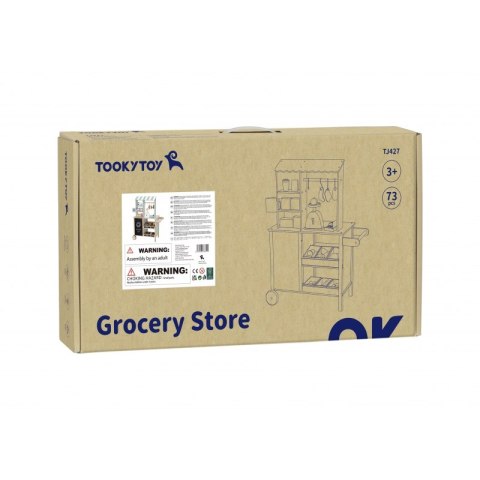 TOOKY TOY Sklep Spożywczy Stragan Drewniany Piekarnik Waga Czytnik Kart TOOKY TOY Sklep Spożywczy Stragan Drewniany Piekarnik Waga Czytnik Kart