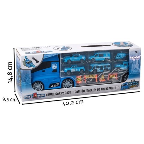 WOOPIE Zestaw Cieżarówka Transporter 3w1 Niebieski Policja WOOPIE Zestaw Cieżarówka Transporter 3w1 Niebieski Policja