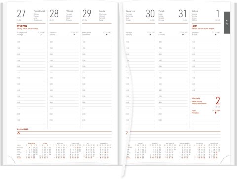 Kalendarz A4 Nebraska tygodniowy na magnes granatowy papier biały 209 A4TB Wokół Nas