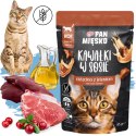 KARMA MOKRA DLA KOTA CIELĘCINA JELEŃ 85G KAWAŁKI MIĘSA W SOSIE BEZ ZBÓŻ