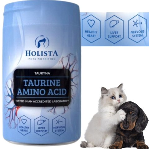 WITAMINY DLA PSÓW I KOTÓW HOLISTA TAURINE 250G TAURYNA W PROSZKU NA SERCE