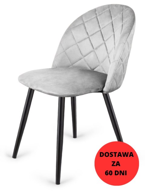 Krzesło tapicerowane GLORIA DIAMOND GREY VELVET Krzesło tapicerowane GLORIA DIAMOND GREY VELVET