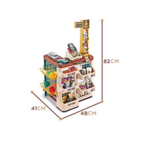 WOOPIE Sklep Supermarket z Wózkiem Waga Kasa Skaner + 48 Akc. WOOPIE Sklep Supermarket z Wózkiem Waga Kasa Skaner + 48 Akc.
