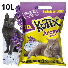 ŻWIREK DLA KOTA SILIKONOWY LAWENDOWY Silica Gel Cat Litter KOTIX 10 l 4 kg