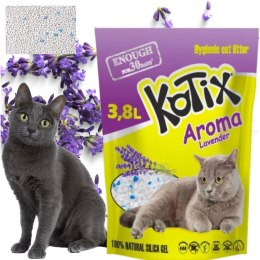 ŻWIREK DLA KOTA SILIKONOWY NATURALNY LAWENDA Gel Cat KOTIX 3,8 l 1,5 kg