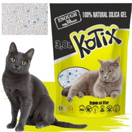 ŻWIREK DLA KOTA SILIKONOWY NATURALNY Silica Gel Cat KOTIX, 3,8 l 1,5 kg