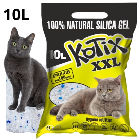 ŻWIREK DLA KOTA SILIKONOWY NATURALNY Silica Gel Cat Litter KOTIX 10 l 4 kg