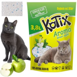 ŻWIREK DLA KOTA SILIKONOWY Silica Gel Cat KOTIX 3,8 l 1,5 kg Green apple