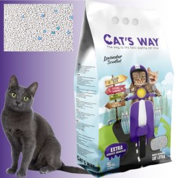 Żwirek bentonitowy dla kota CAT'S WAY 5l zapach lawendy fioletowe granulki