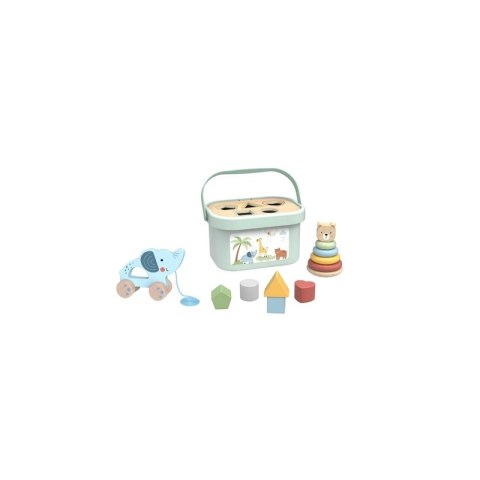 WOOPIE GREEN Pudełko Sorter Box 3w1 Klocki Piramidka Słonik WOOPIE GREEN Pudełko Sorter Box 3w1 Klocki Piramidka Słonik